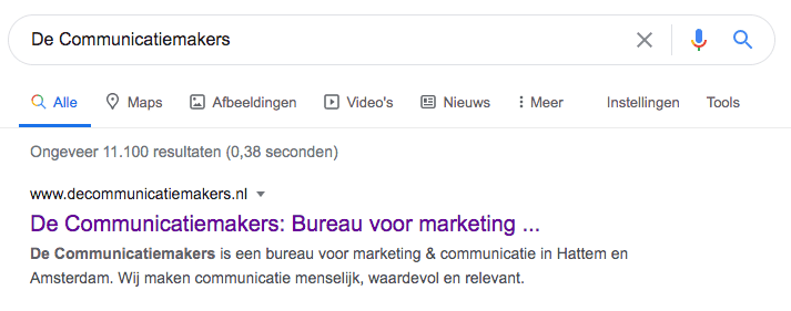 Dit is een voorbeeld van meta informatie en meta tags