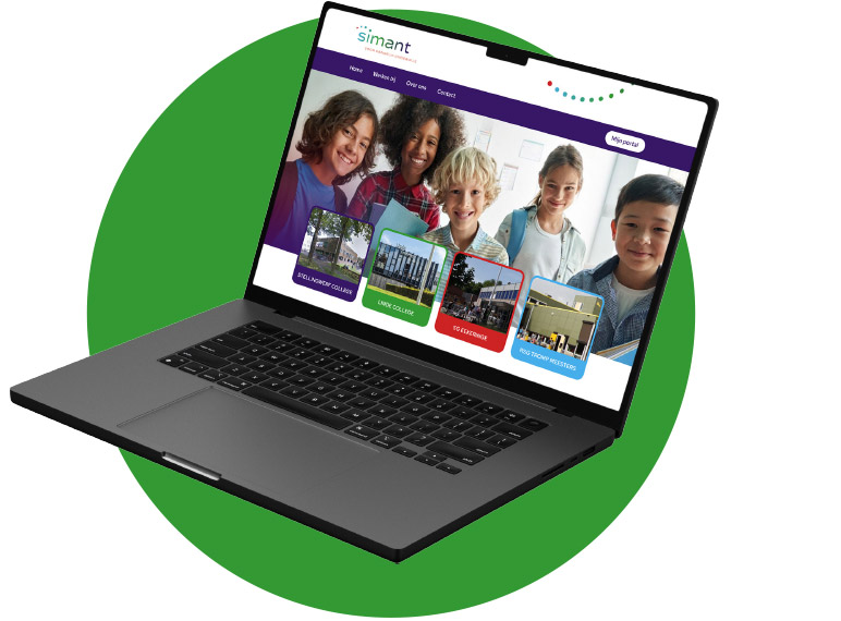 Mock-up van nieuwe website Simant
