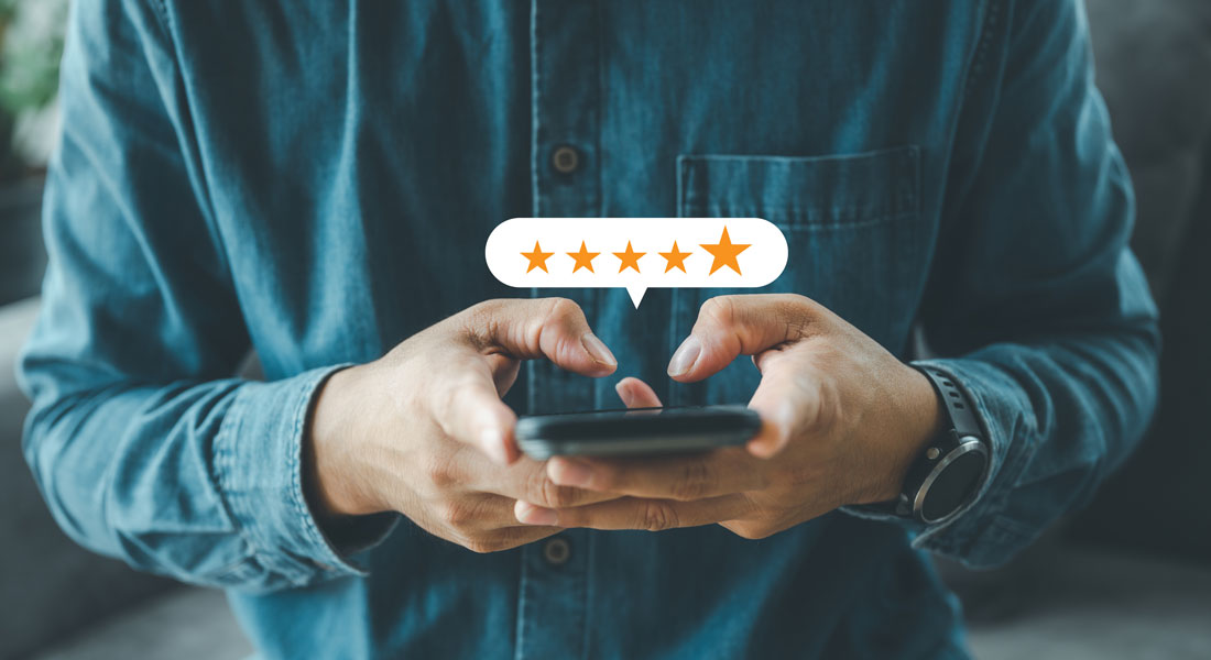 afbeelding van reviews op mobiel
