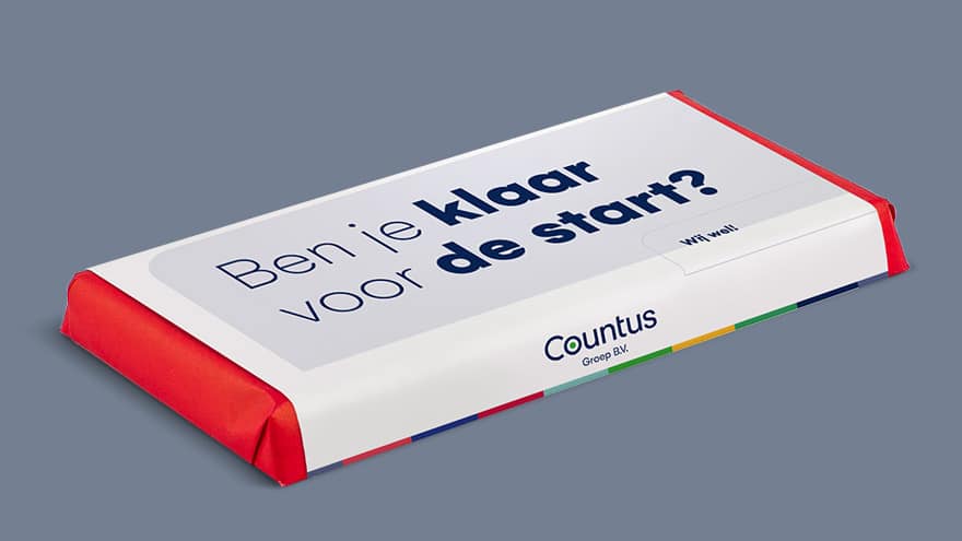 Doorvoering huisstijl Countus op chocoladereep
