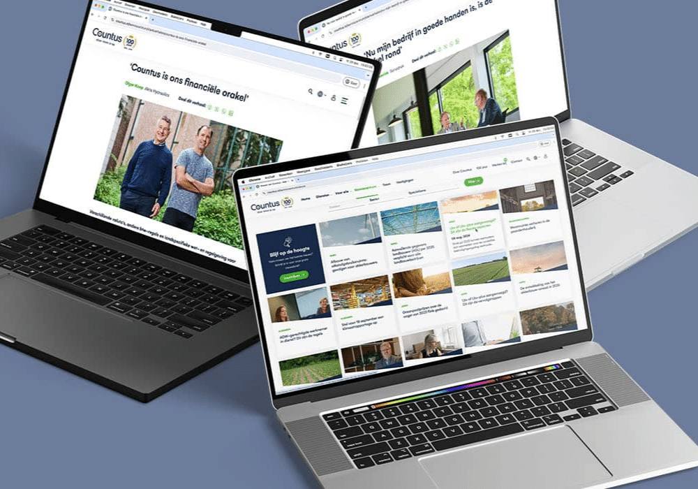 Case study Countus rebranding mockup laptops